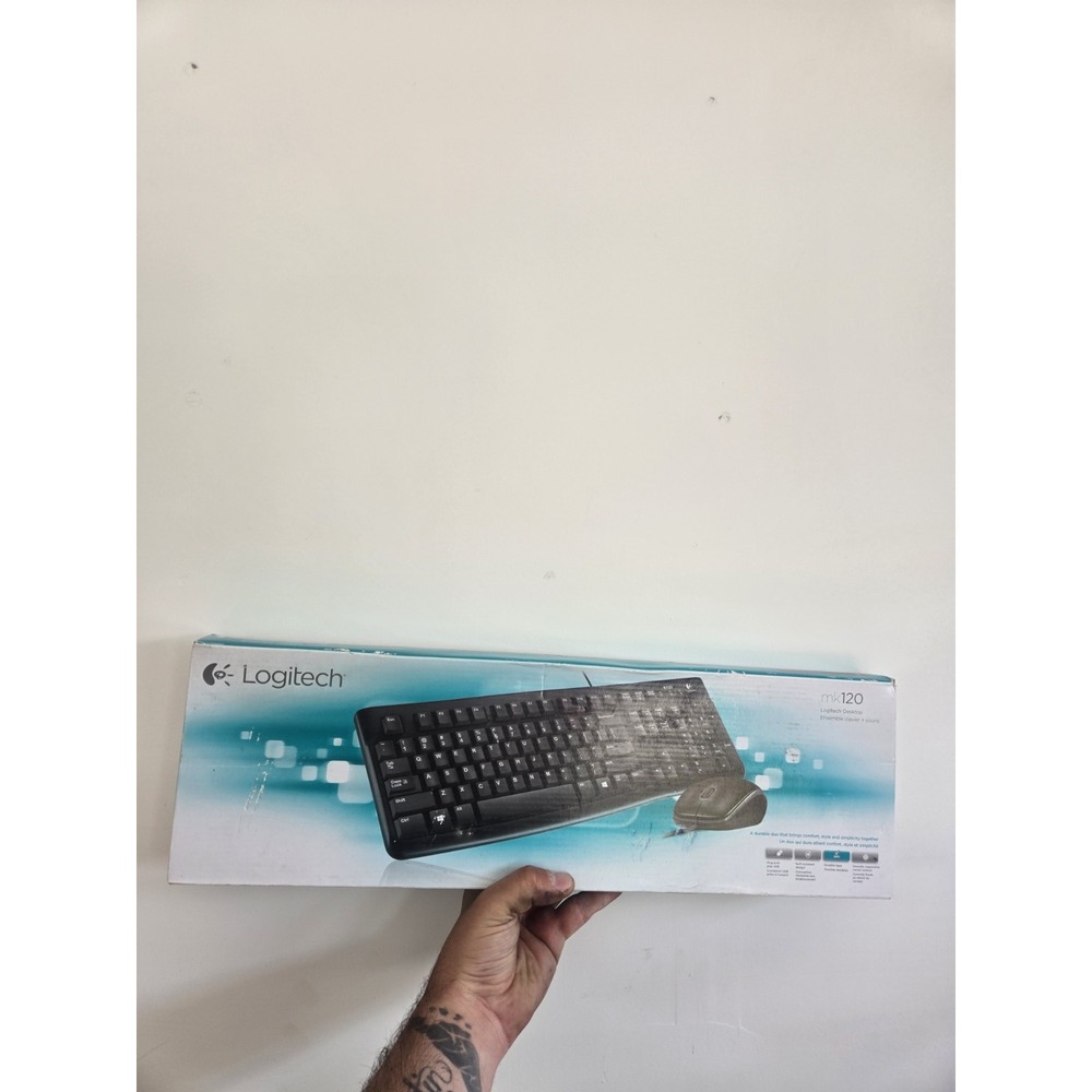 Logitech Desktop MK120 920-002565 Wired Keyboard and Mouse Combo USB
